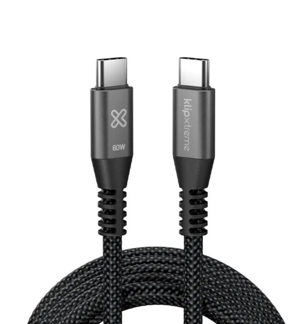 Cable Trenzado USB-C a USB-C Klip Xtreme PowerGo 250 60W 3m 4