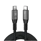 Cable Trenzado USB-C a USB-C Klip Xtreme PowerGo 550 100W 3m - Miniatura 2