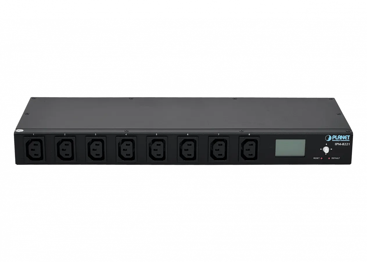 PDU PLANET  1-in-C20 8-out-C13 1-LAN-control-IP Temp/Humed/Amp 2-COM 2