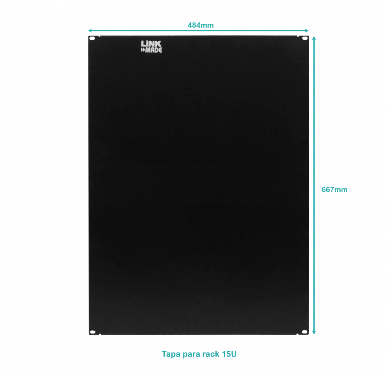 Tapa Cubre espacio Rack 15U 667mm  19 Pulgadas Fierro Negro 7
