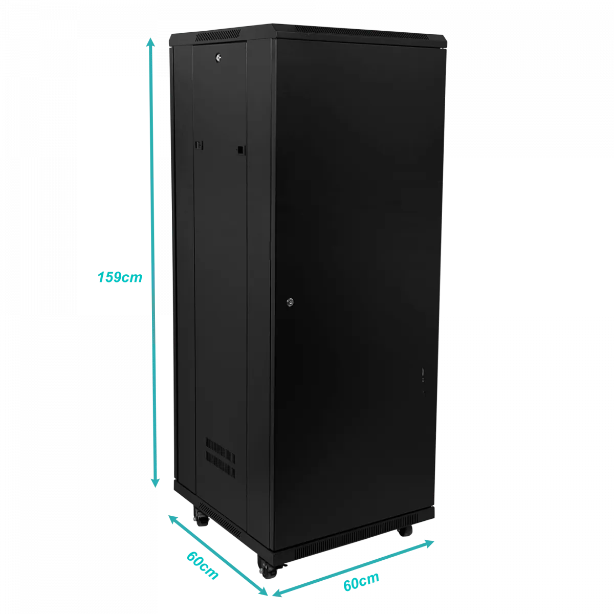 RACK Vidrio Piso 32U/140cm 600mm 60cm-Fondo c/PDU-Vent 4