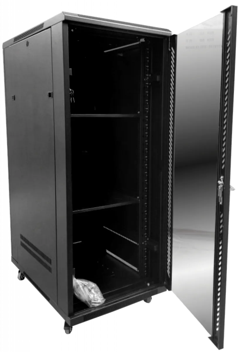 Rack Vidrio 30U 900mm 90cm-Fondo Ventiladores PDU Bandejas 3