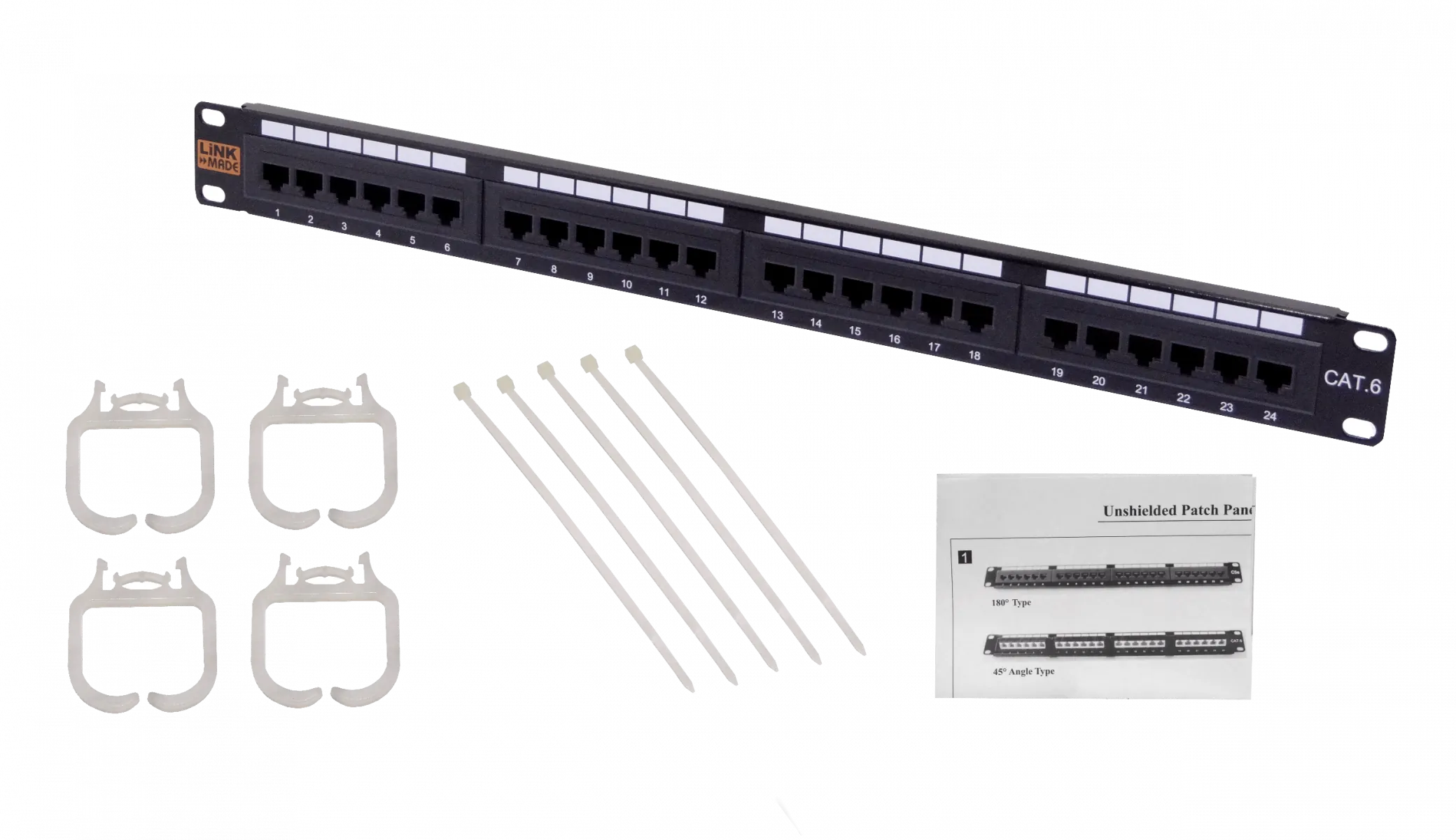 Patch Panel 24-RJ45 CAT6 UTP 1U CERTIFIC UL 3
