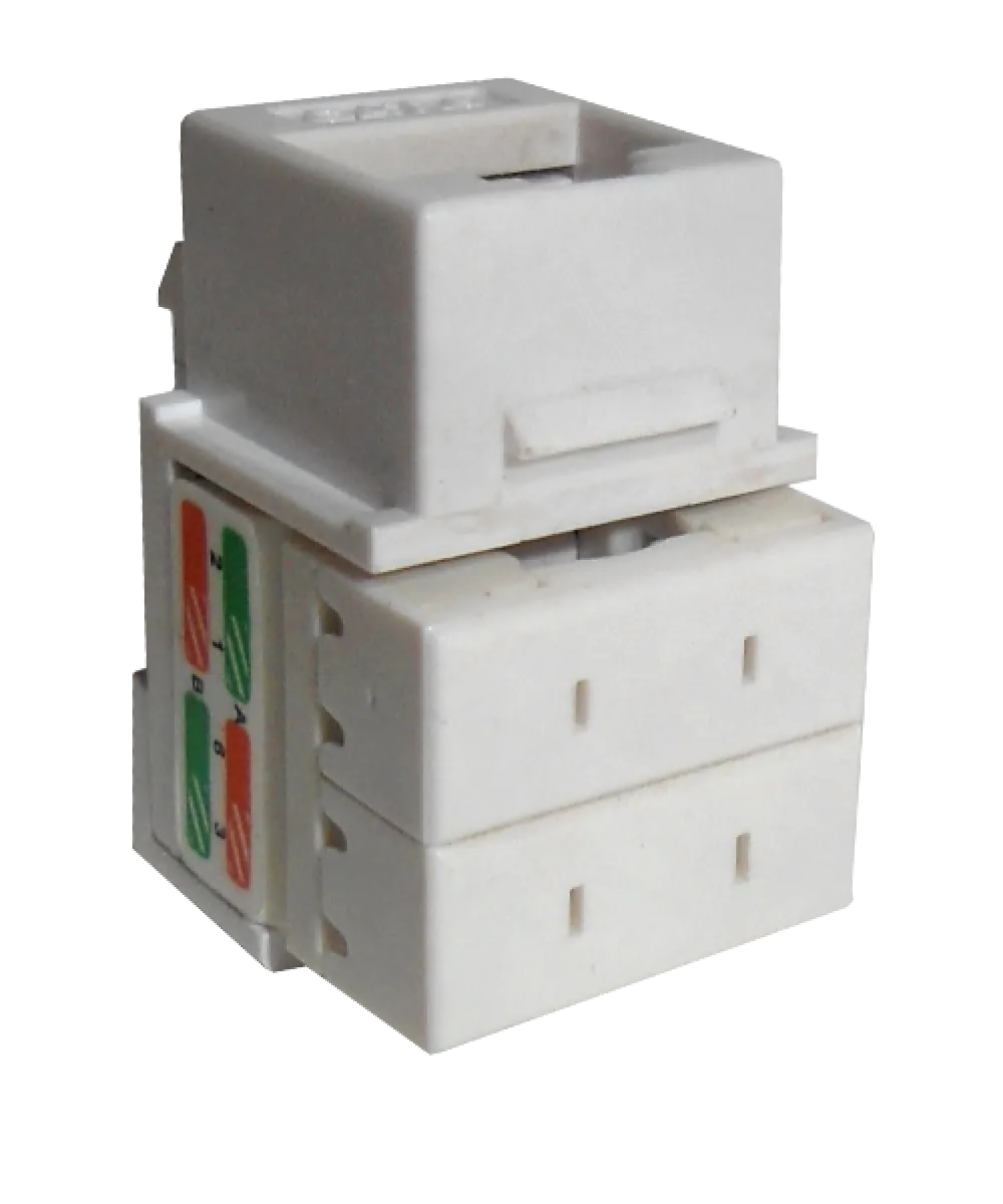 Modulo Blanco Cat6 U/UTP Punchable Keystone Conector Hembra RJ45 3