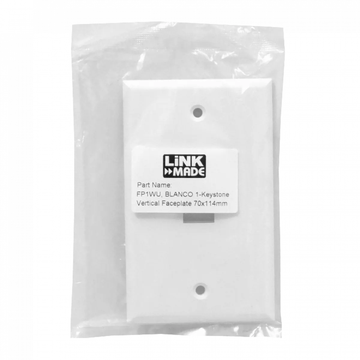 Face Plate blanco 1-Keystone Vertical  70x114mm 2