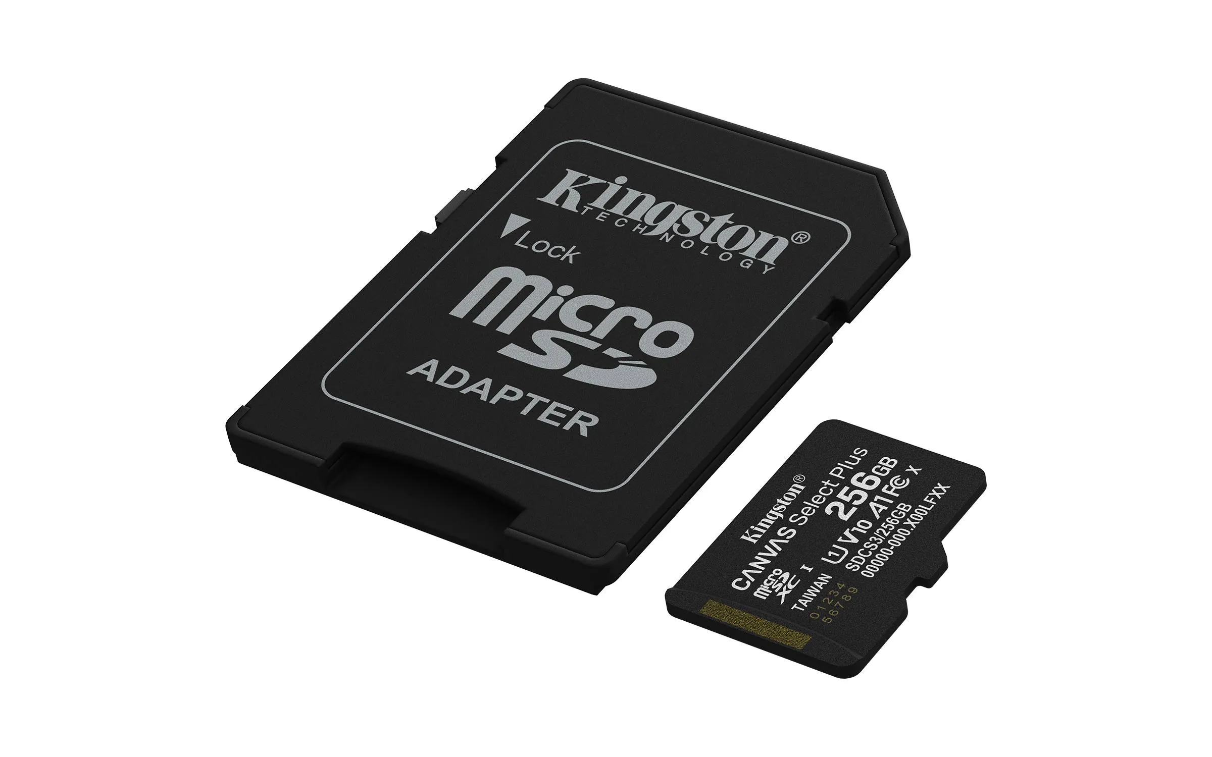 Tarjeta MicroSDXC 256GB Kingston SDCS3 Canvas Select Plus 100MB/s Clase 10 A1 + Adaptador SD 2