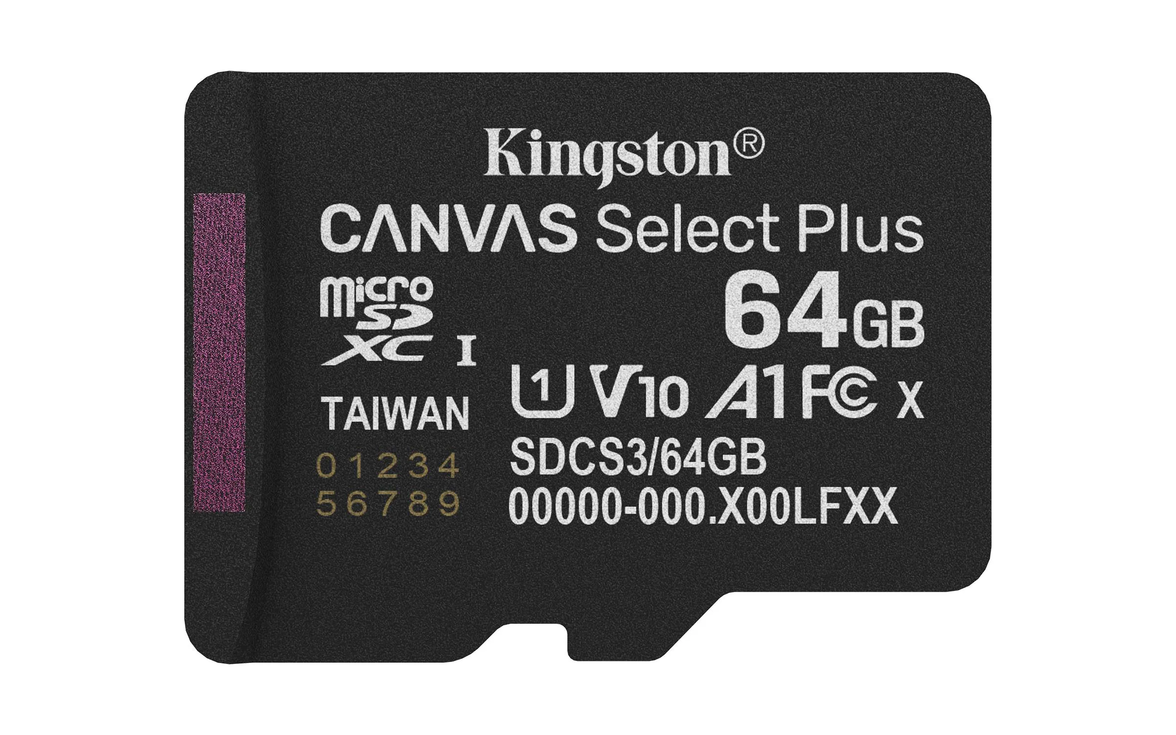 Tarjeta MicroSDXC 64GB Kingston SDCS3 Canvas Select Plus 100MB/s Clase 10 A1 + Adaptador SD 6