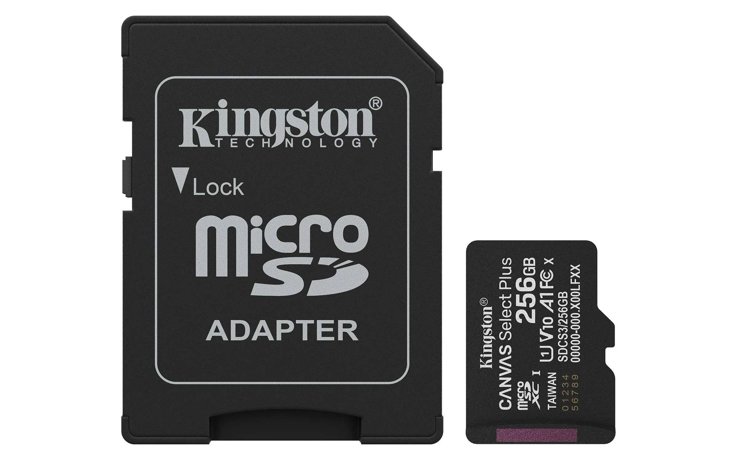 Tarjeta MicroSDXC 256GB Kingston SDCS3 Canvas Select Plus 100MB/s Clase 10 A1 + Adaptador SD 5
