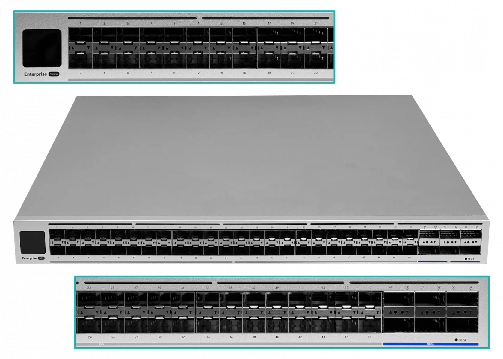 Switch Ubiquiti UniFi ECS-Aggregation, 48x25G SFP28, 6x100G QSFP28, L3, MC-LAG, 1U 2