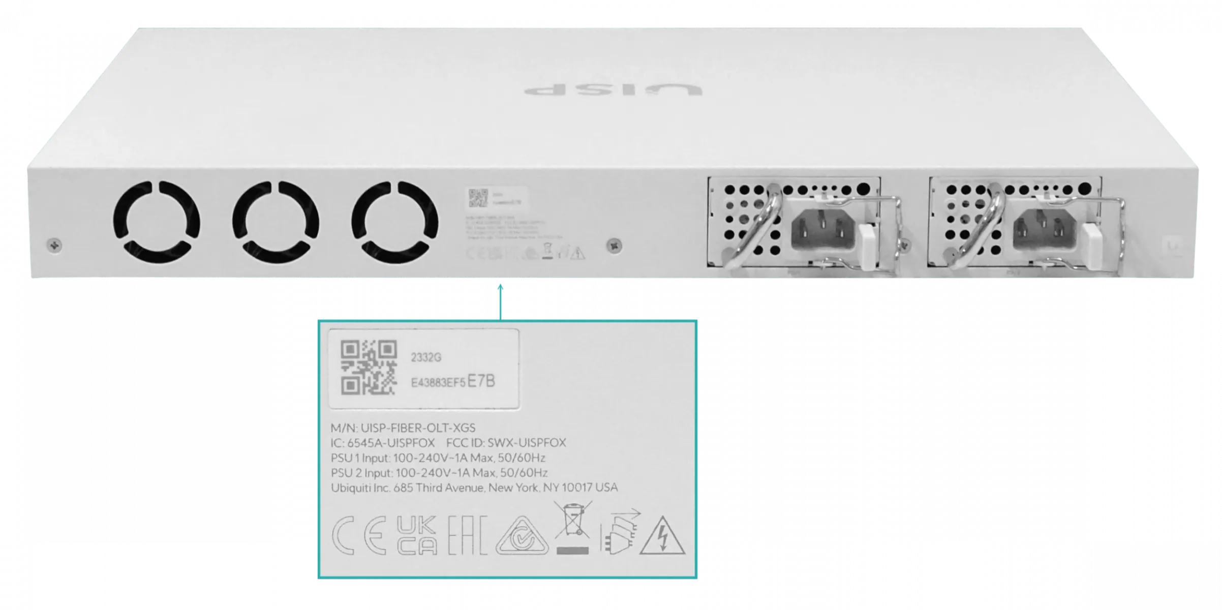 OLT UBIQUITI OLT 8-GPON+10G 4-SFP28-25G Console-RJ45 MGMT-IP FTTHx2048 7