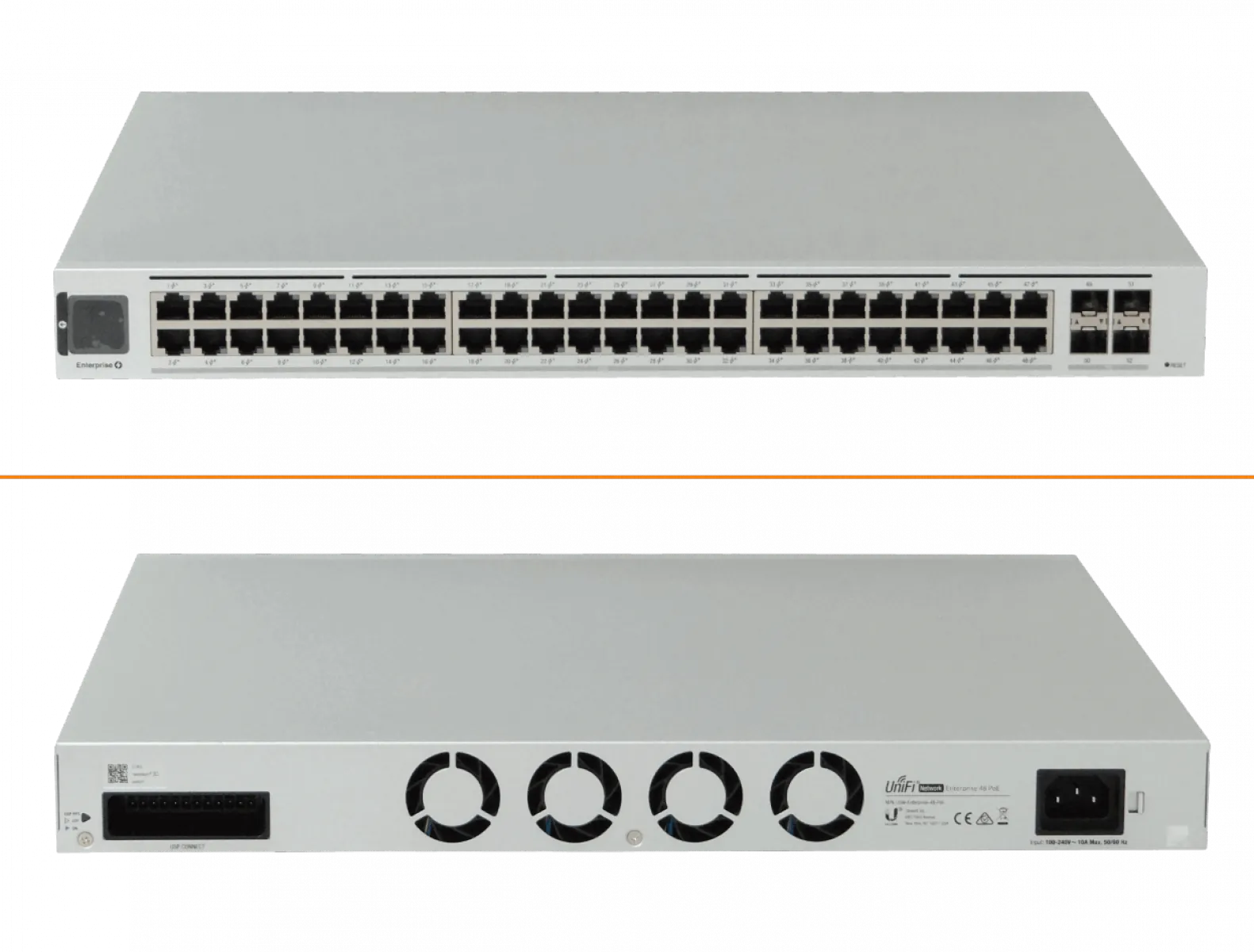 Switch UniFi USW Enterprise 48 PoE - 48 Puertos con 720W de PoE, 4xSFP+ 10Gbps 3