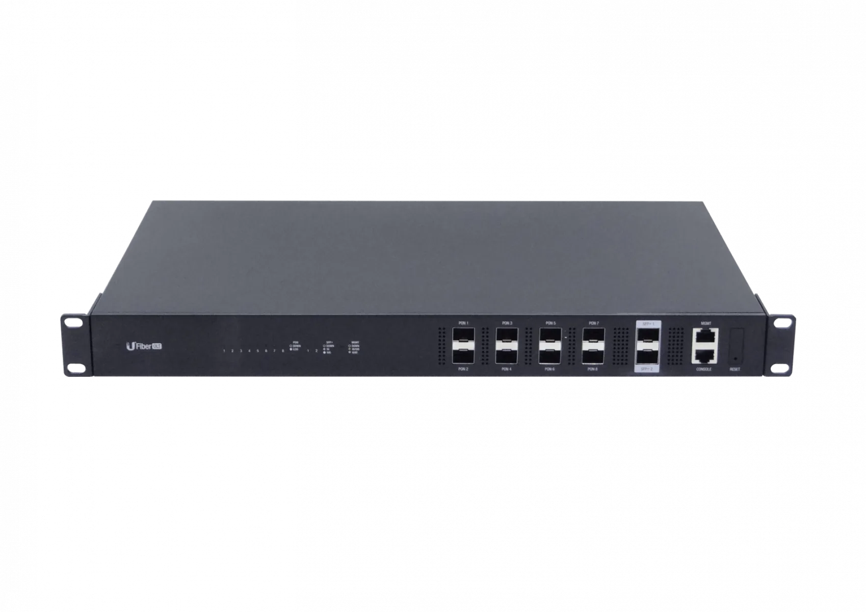 OLT GPON con 8 Puertos GPON, 2 SFP+ 10Gbps, Gestión IP, para Red FTTH, Ubiquiti UF-OLT 2