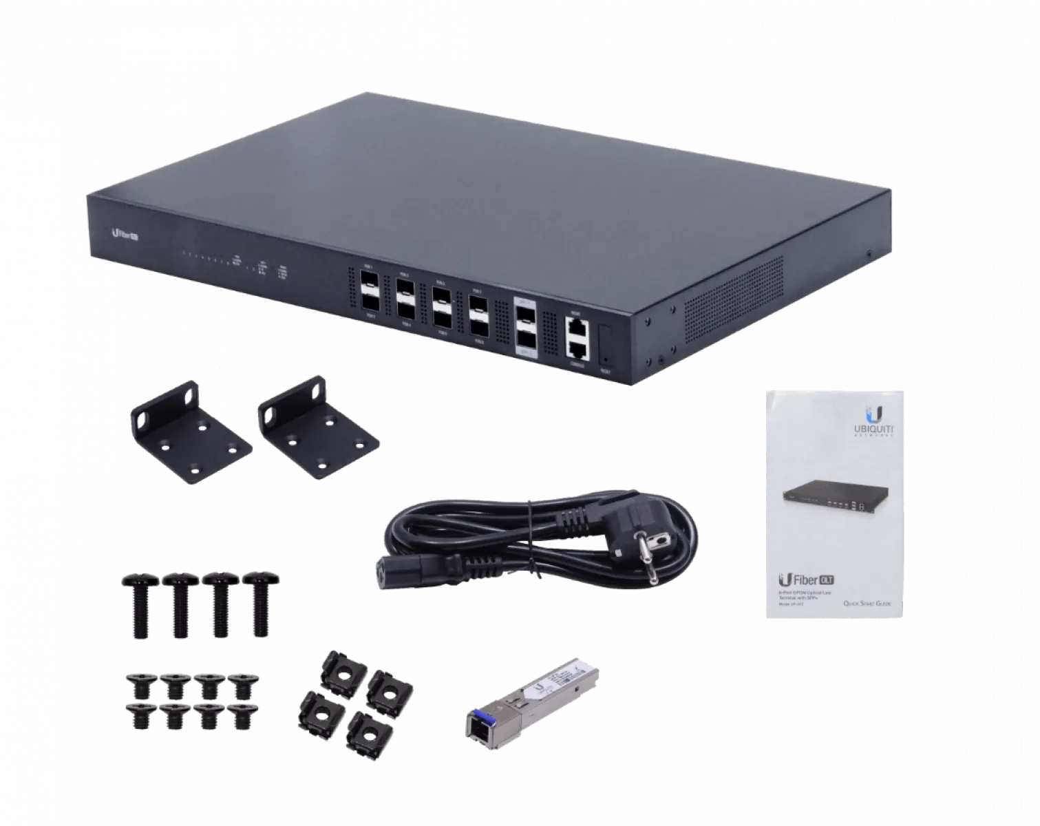OLT GPON con 8 Puertos GPON, 2 SFP+ 10Gbps, Gestión IP, para Red FTTH, Ubiquiti UF-OLT 4