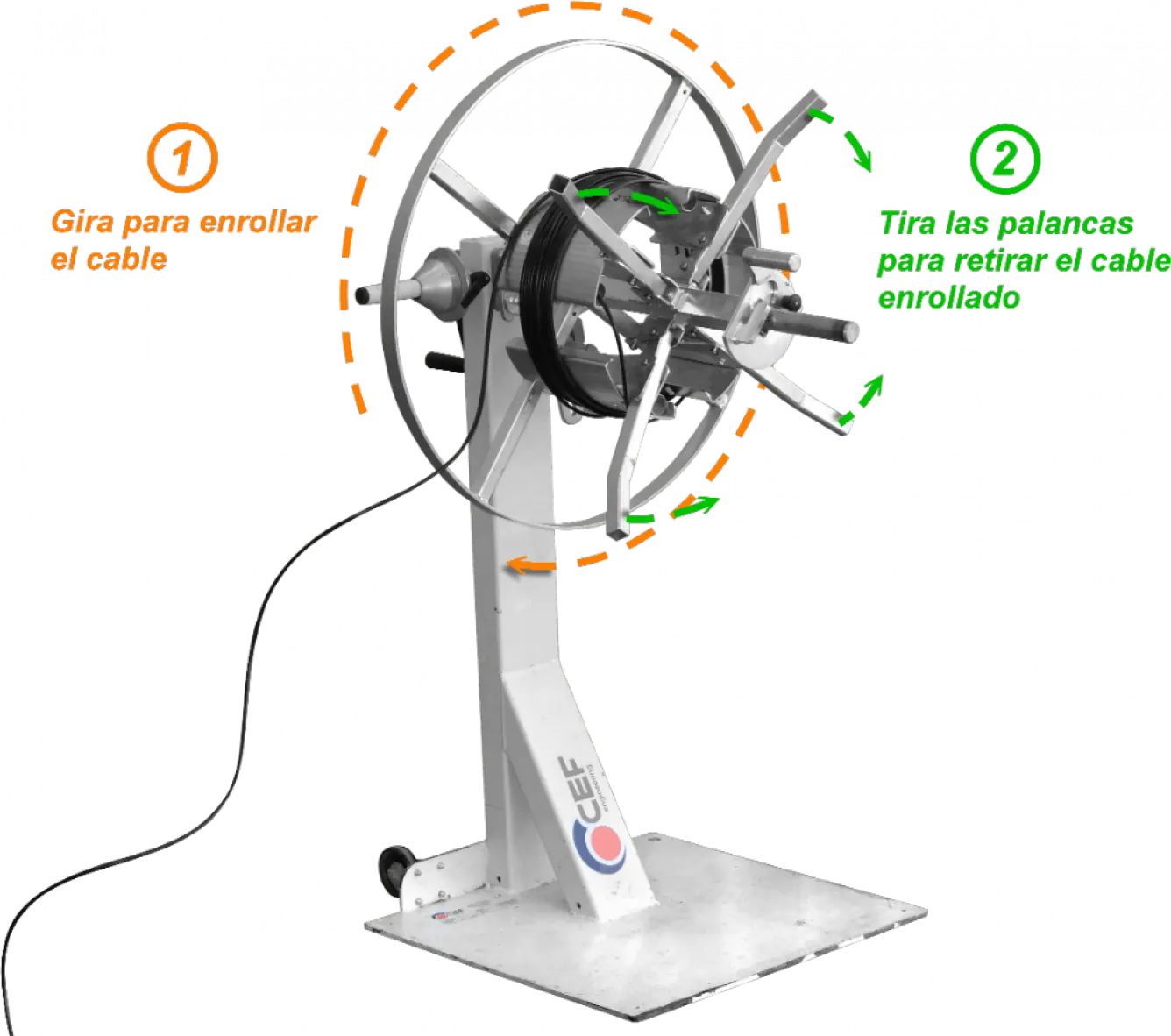 Porta Carrete Max-150kg p/Cable Fibra Optica 1300x700x800mm 3