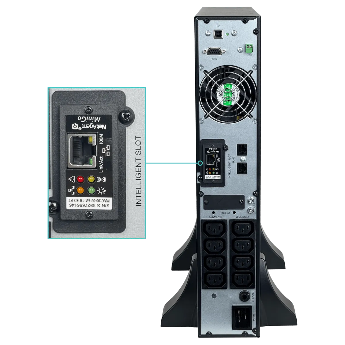 UPS Enersafe ESOL RTH-L 2KVA – Batería Ion Litio, 2000W, Rack/Torre, Online (Doble Conversión) 9