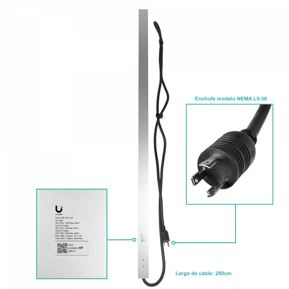 PDU unidad de Distribución de Energía UniFi Alta Densidad, 24 Tomas, 4xUSB-C, Solo Redes de 100-125V AC 2