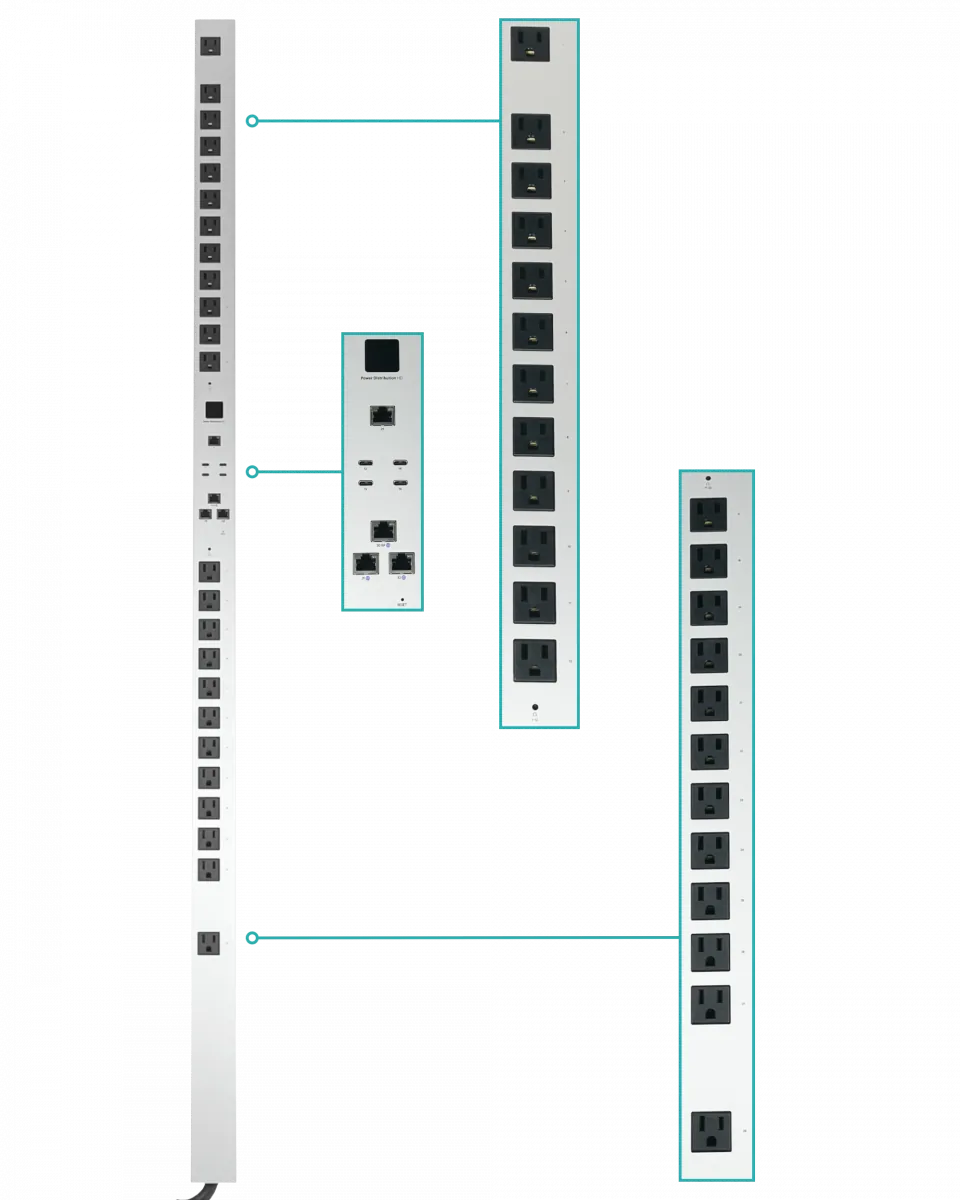 PDU unidad de Distribución de Energía UniFi Alta Densidad, 24 Tomas, 4xUSB-C, Solo Redes de 100-125V AC 3