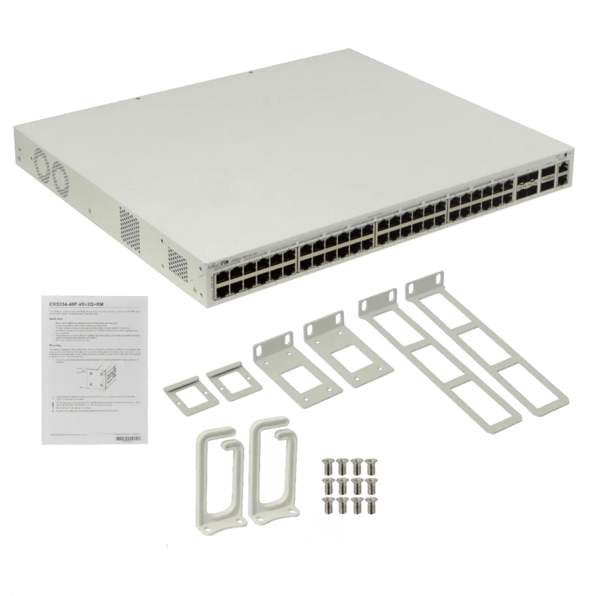 Switch MikroTik CRS354-48P-4S+2Q+RM, 48 Puertos 1G PoE, 4-SFP+10G, 2-QSFP+40G, PSU 4
