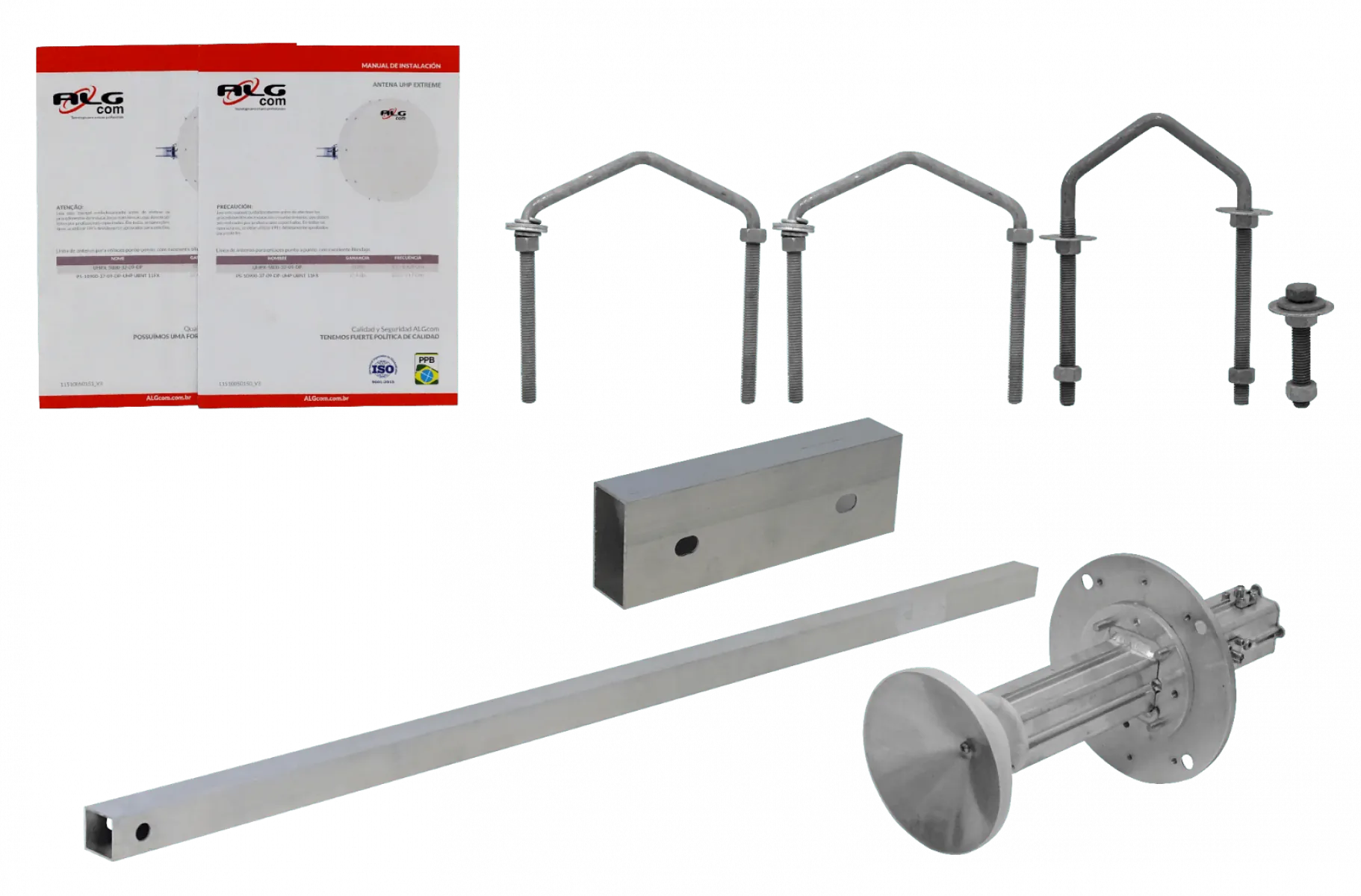 Antena Parabólica ALGCOM ISO+RAD UHX-32 - 5GHz, 0.9m, 30-33dBi, MIMO 2x2, RPSMA 3