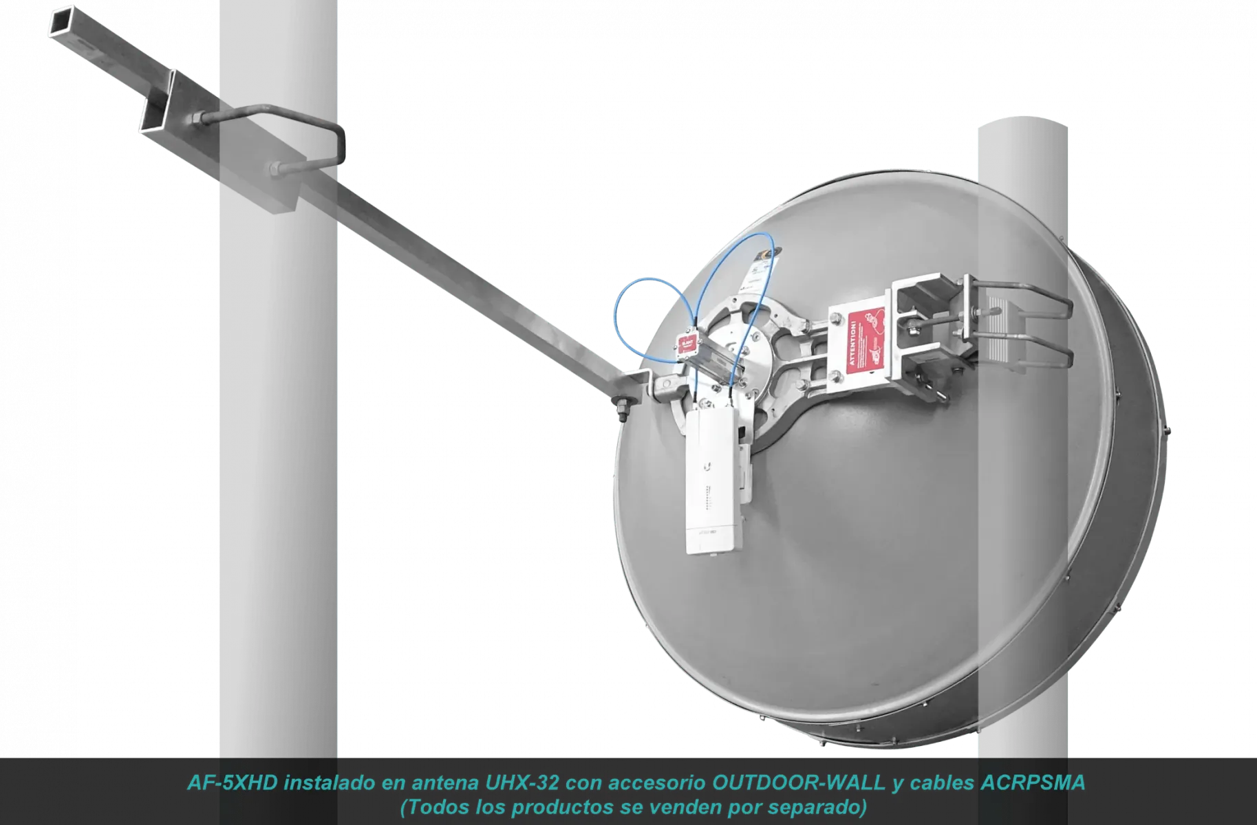 Antena Parabólica ALGCOM ISO+RAD UHX-32 - 5GHz, 0.9m, 30-33dBi, MIMO 2x2, RPSMA 5