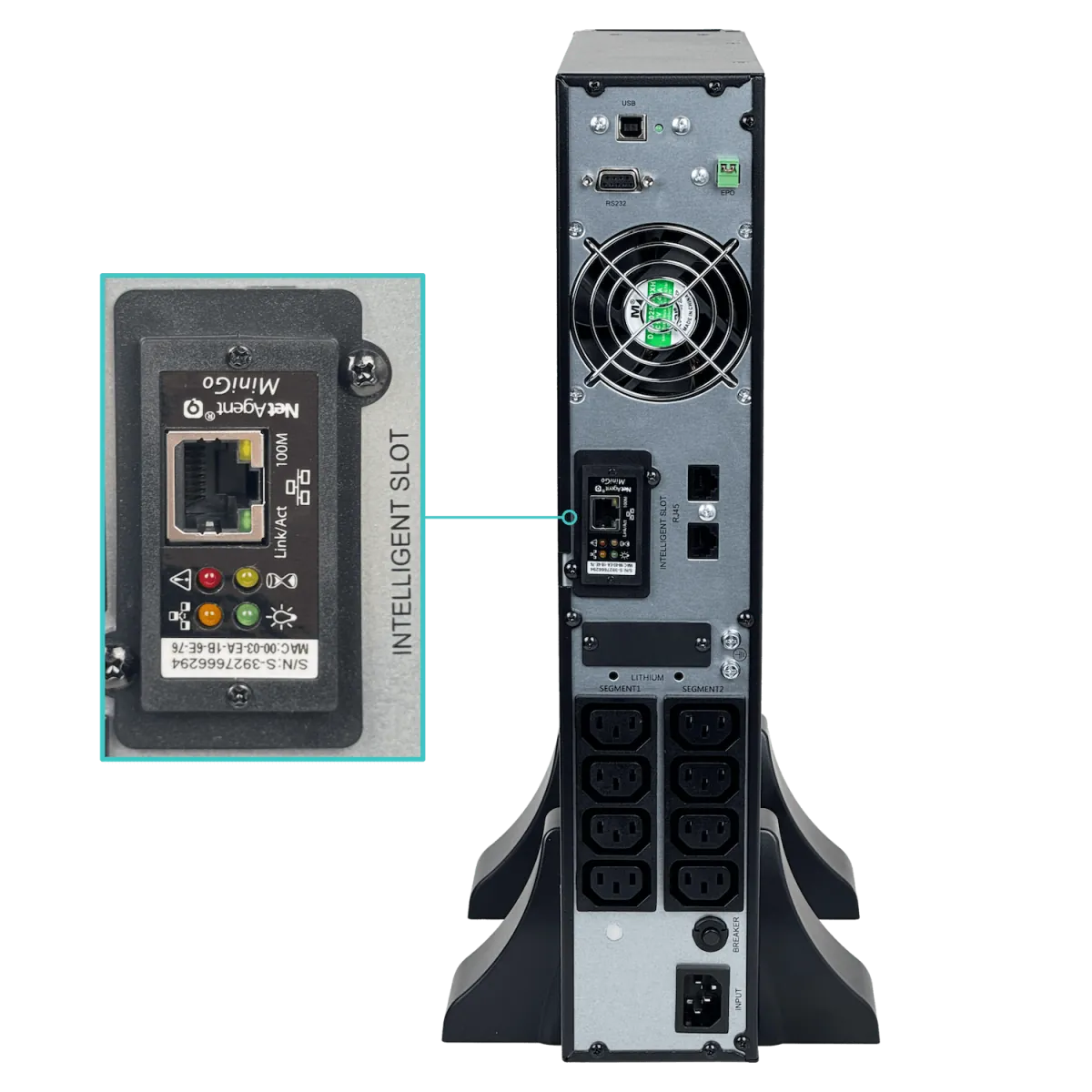 UPS Enersafe ESOL RTH-L 1KVA – Batería Ion Litio, 1000W, Rack/Torre, Online (Doble Conversión) 8