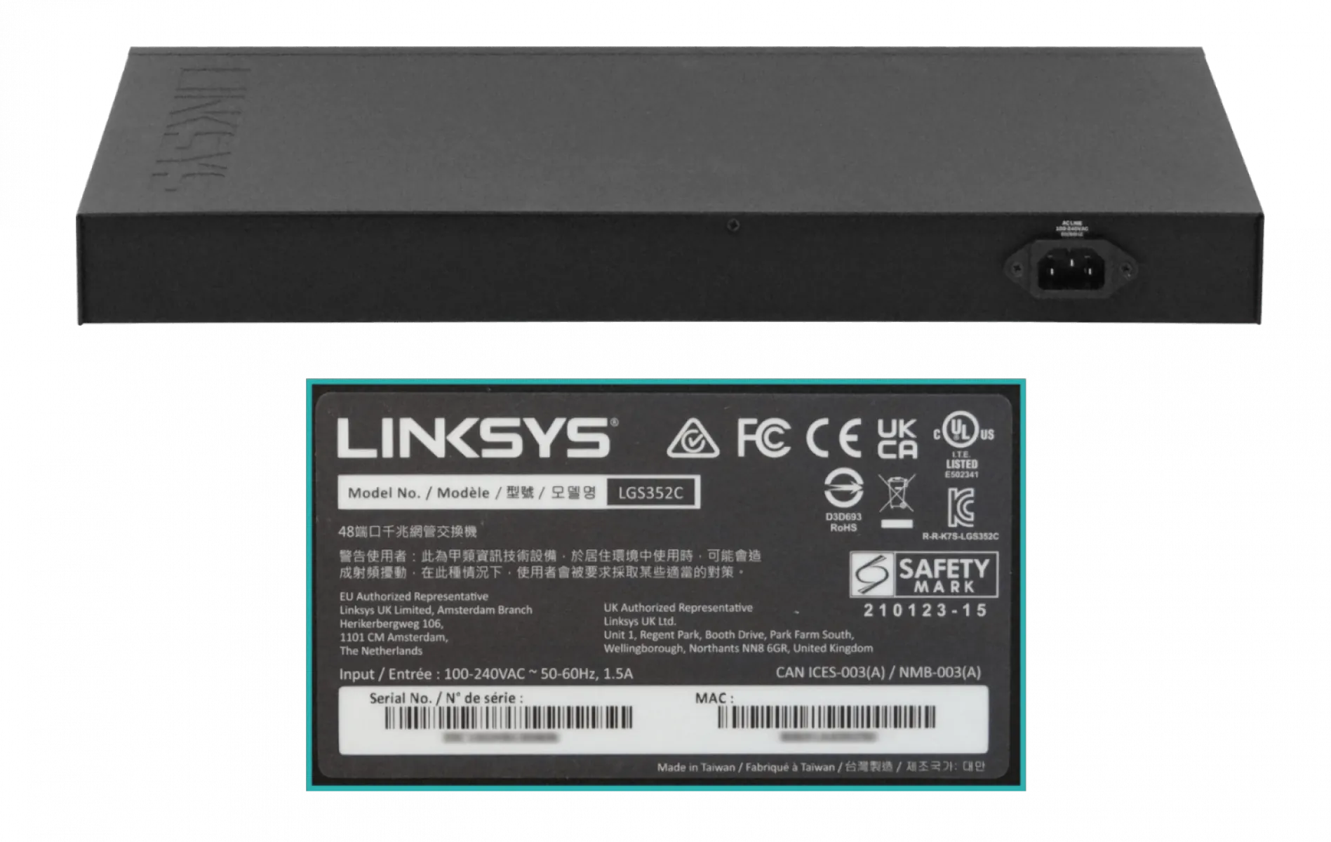 Switch Gigabit Ethernet Gestionado Linksys LGS352C, 48 Puertos, 4 SFP+ de 10G 3