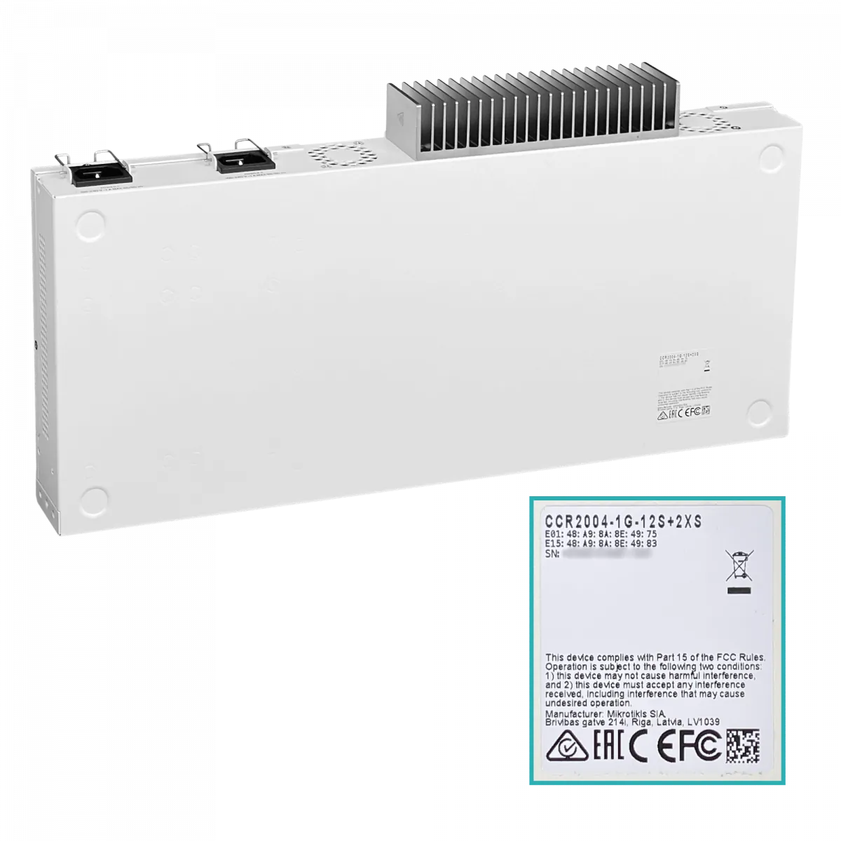 Router de Alta Capacidad con Puertos 10G y 25G, MikroTik CCR2004-1G-12S+2XS, Ram 4GB, SSD 128GB 4