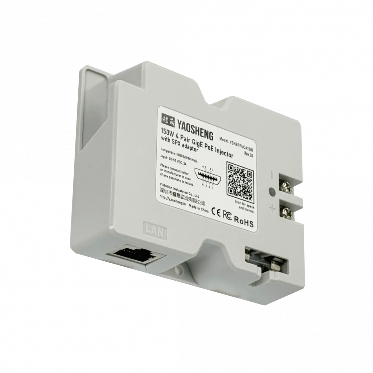 Adaptador Starlink 150W 48VDC, Modelo 1-1000, Inyector PoE sin Cable 2