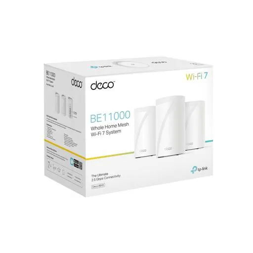 Pack de 3, Sistema Mesh Wi-Fi 7, TP-Link Deco BE65 BE11000, Tri-Banda, Cobertura de 700m² 4