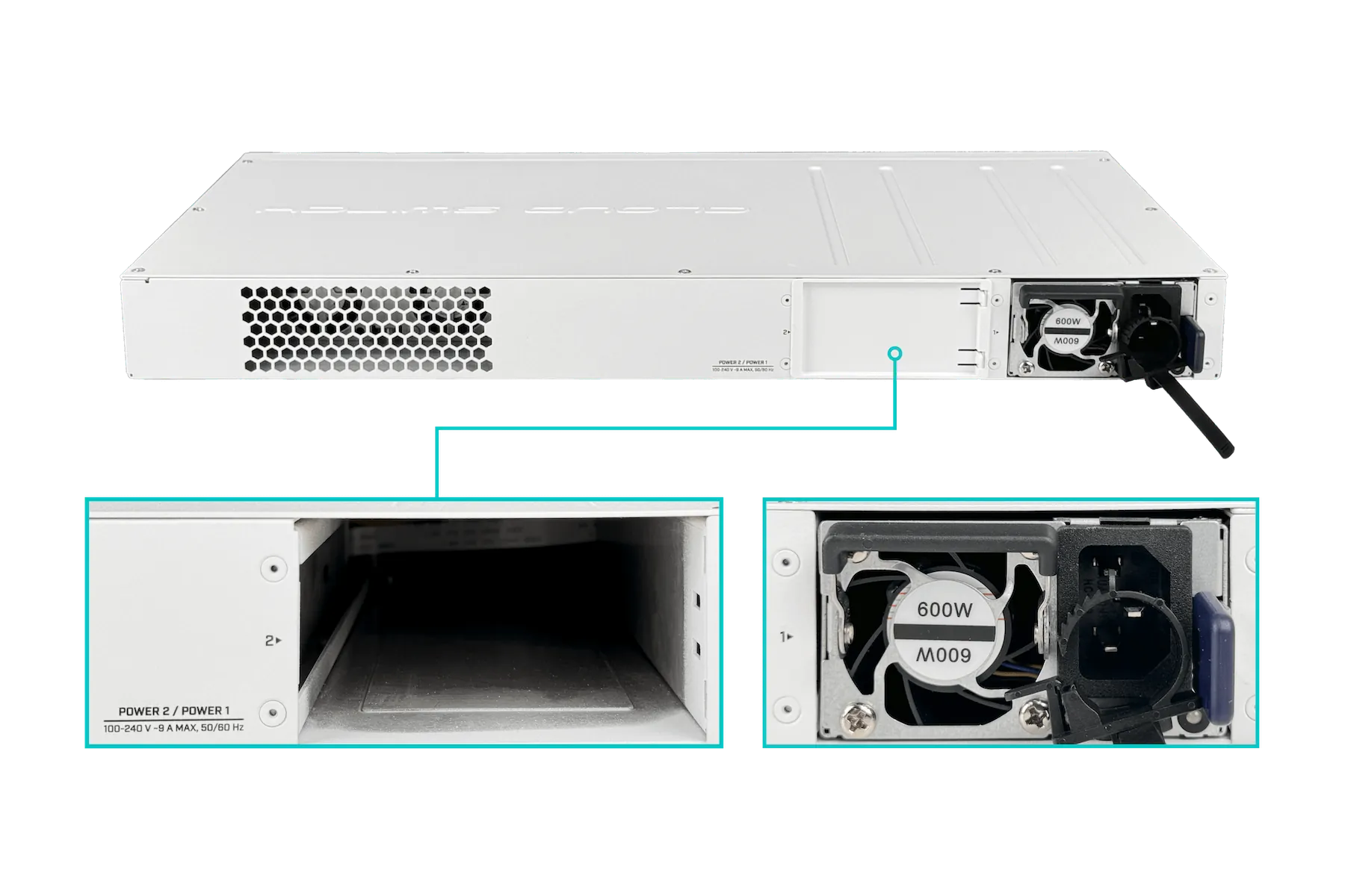 Switch MikroTik CRS320-8P-8B-4S+RM - PoE++, 16 puertos Gigabit, 4 SFP+, 600W 4