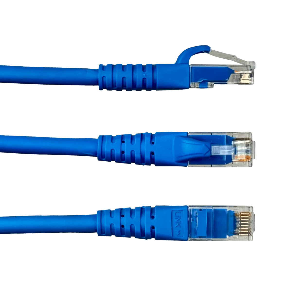 Pack x4 Cable Patch LINKMADE Cat6 Azul 30cm LSZH Inyectado Multifilar 3
