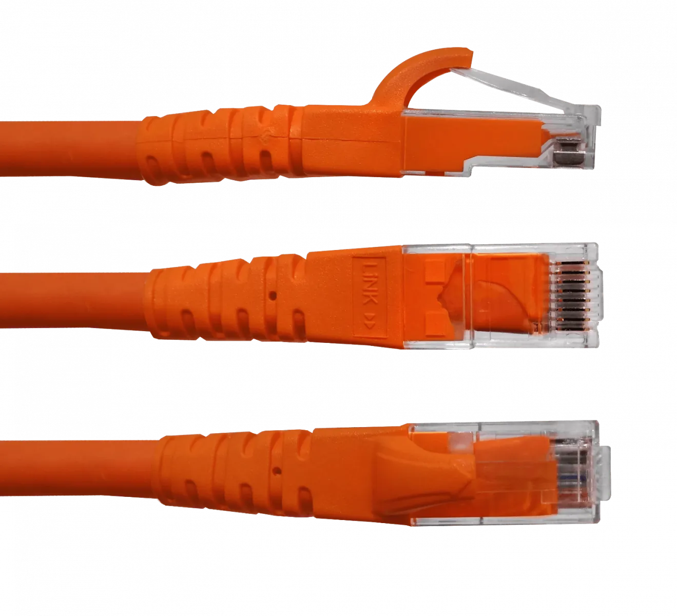 Pack x4 Cable Patch LINKMADE Cat6 30cm Naranjo LSZH Inyectado 2