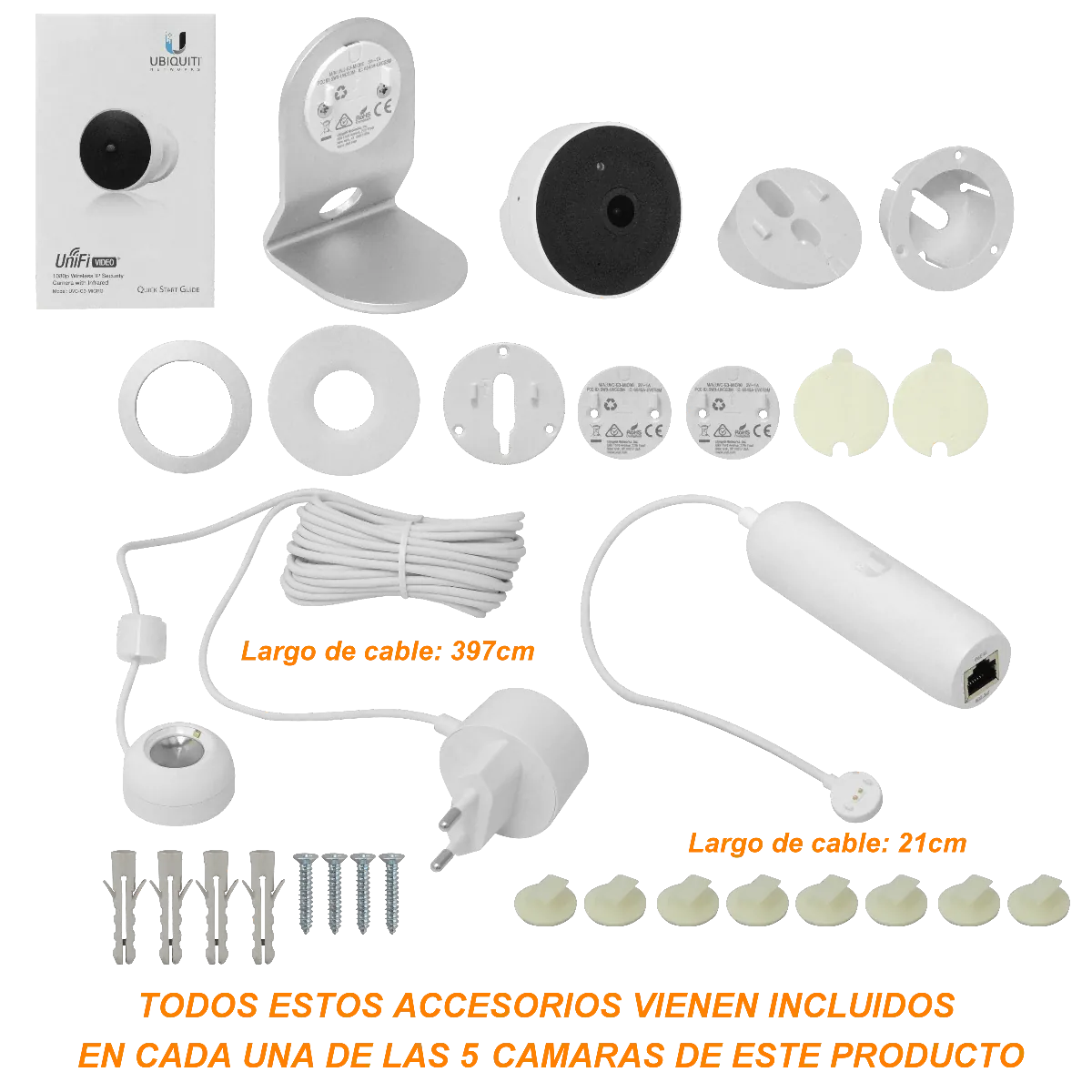 Kit de 5 Cámaras IP WiFi Dual-Band con Visión Nocturna, Ubiquiti UVC-G3-MICRO-5 4