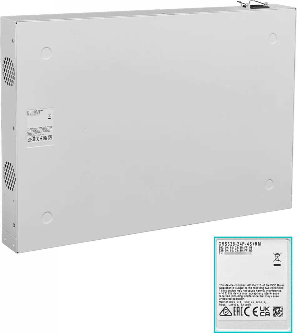 MikroTik Cloud Router Switch CRS328-24P-4S+RM - Conmutador - L3 - Gestionado - 24 x 10/100/1000 3