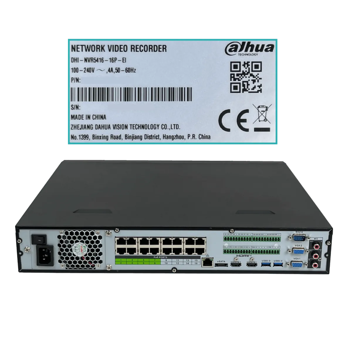 Grabador de Video en Red de 64 Canales con Inteligencia Artificial, Dahua NVR5464-EI 3