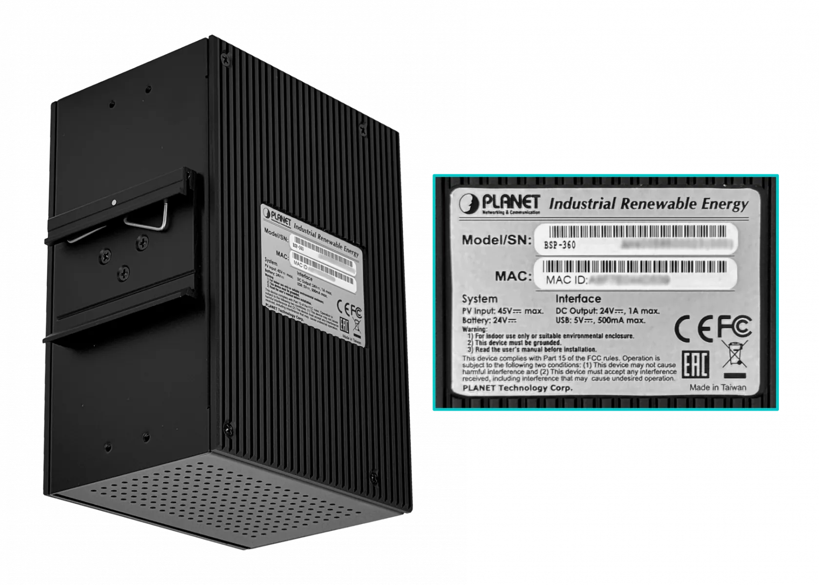 PLANET Switch Adm 5-1000-PoE+ CargaSolar PV24-45V/120W req-Bat24V Rdin 3
