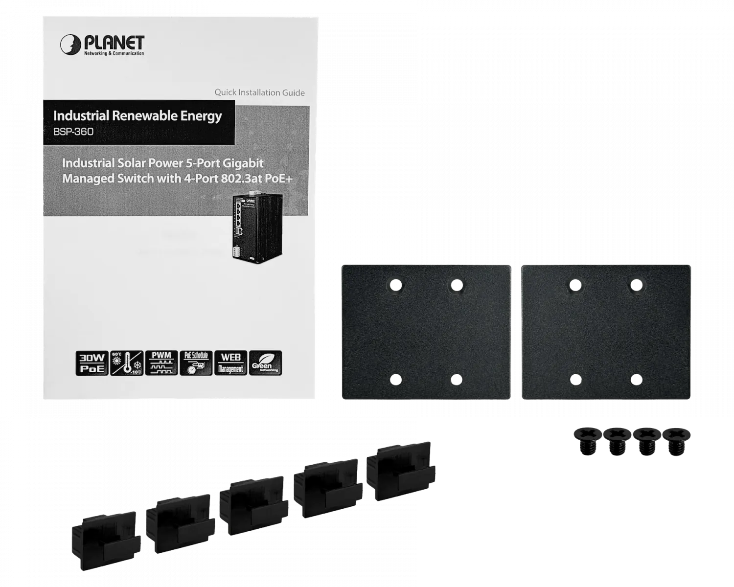 PLANET Switch Adm 5-1000-PoE+ CargaSolar PV24-45V/120W req-Bat24V Rdin 6