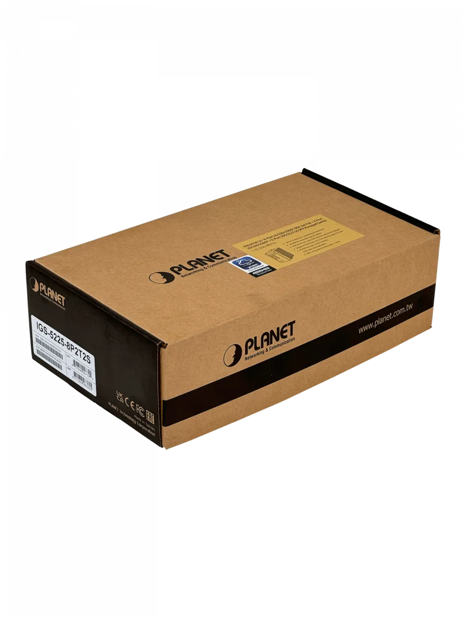 Switch PLANET 8-1000-PoE 2-1000 2-SFP 240W-tot RielDIN Switch Indust 8P2T2S 8