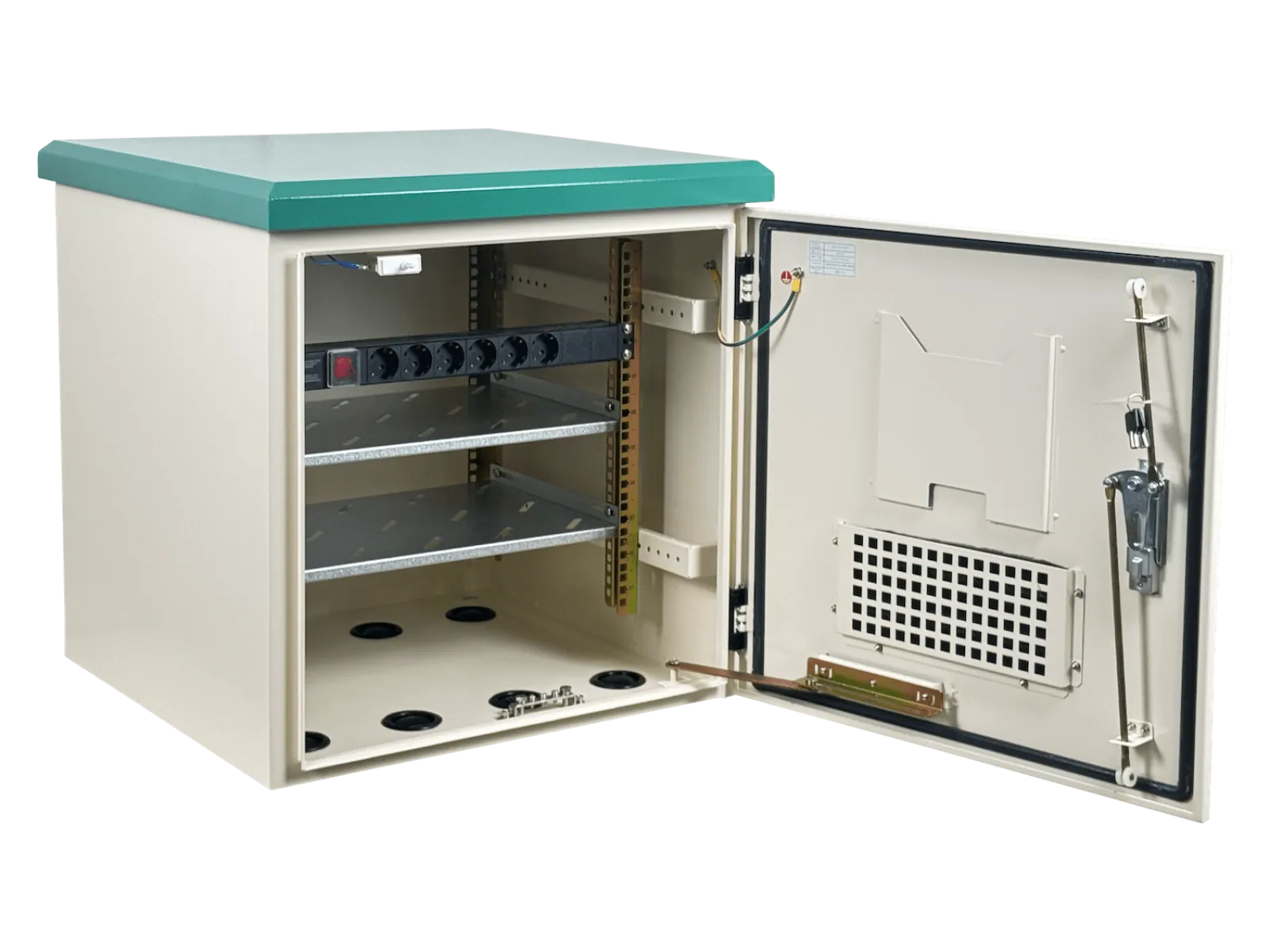 Gabinete Exterior LINKMADE RK10-6LE 10U 614x600mm IP65 Muro Poste PDU y Bandeja 4