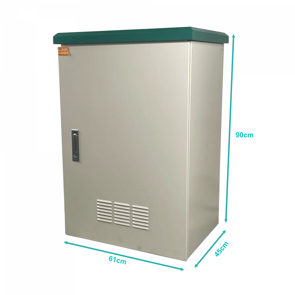 Rack Exterior LINKMADE RK17-4LE 17U 45cm Fondo Beige IP65 Montaje Muro Poste PDU 3