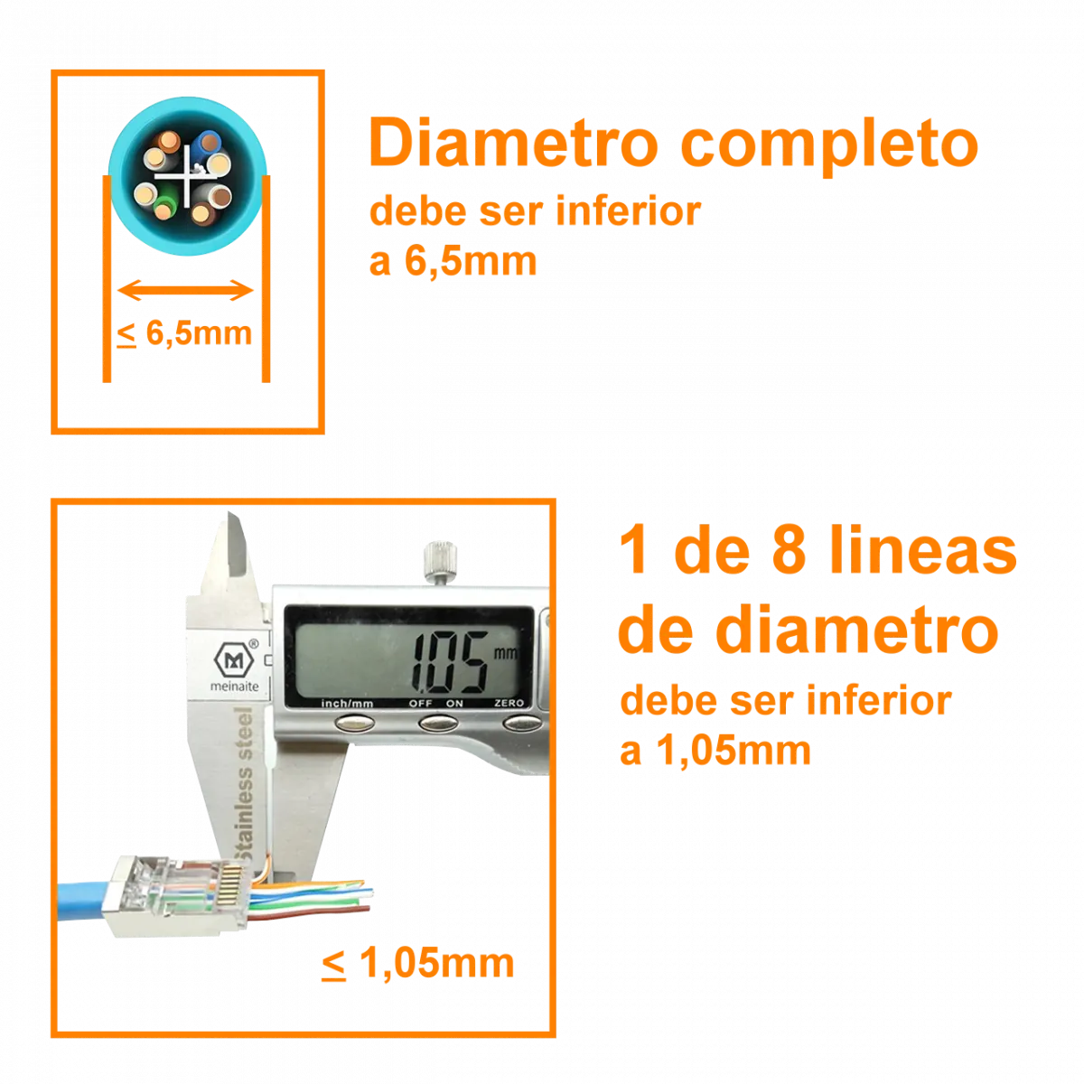 Conectores RJ45 XINTYLINK CAT6 STP FTP Bolsa 50 Orificios 1.1mm 2