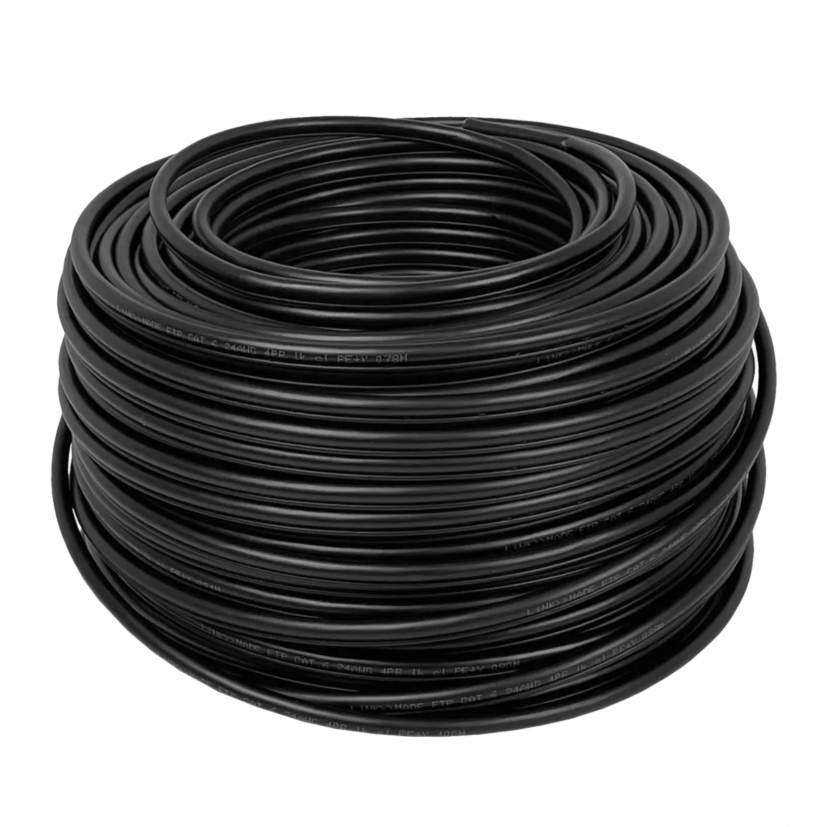 Cable Exterior Cat5e F/UTP Negro con Portante 100mt Unifilar Linkmade 2