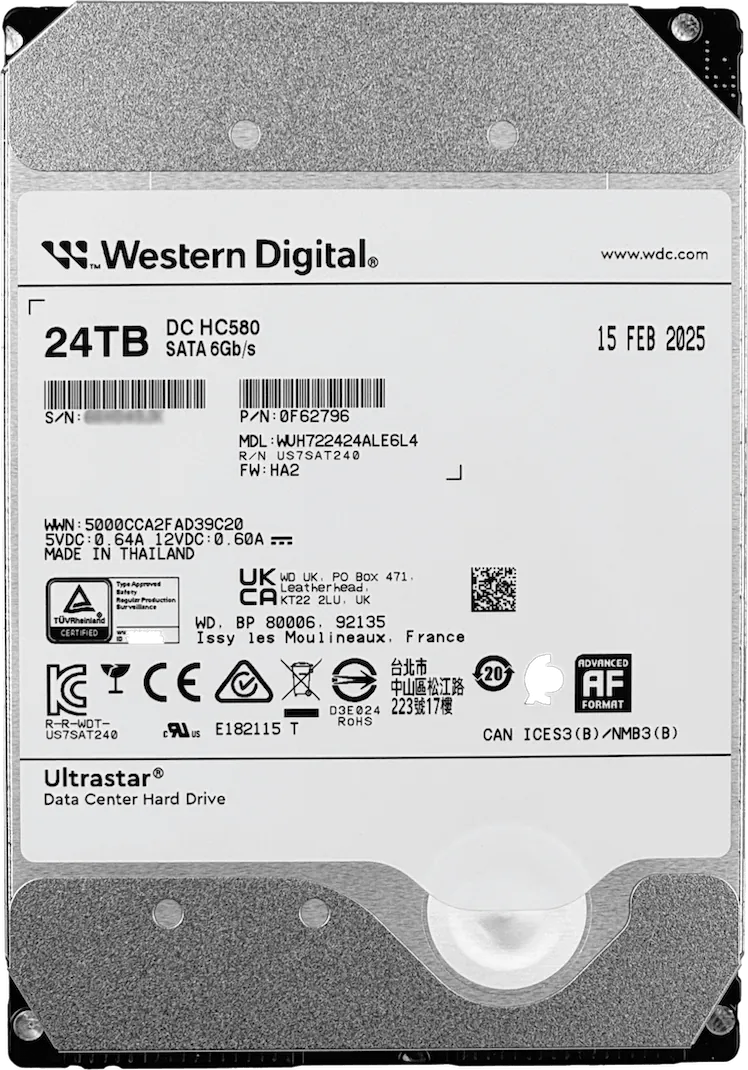 Disco Ubiquiti 24TB CMR 512mb 7200rpm Disco Duro interno 3,5pulg SATA 6Gbps 5