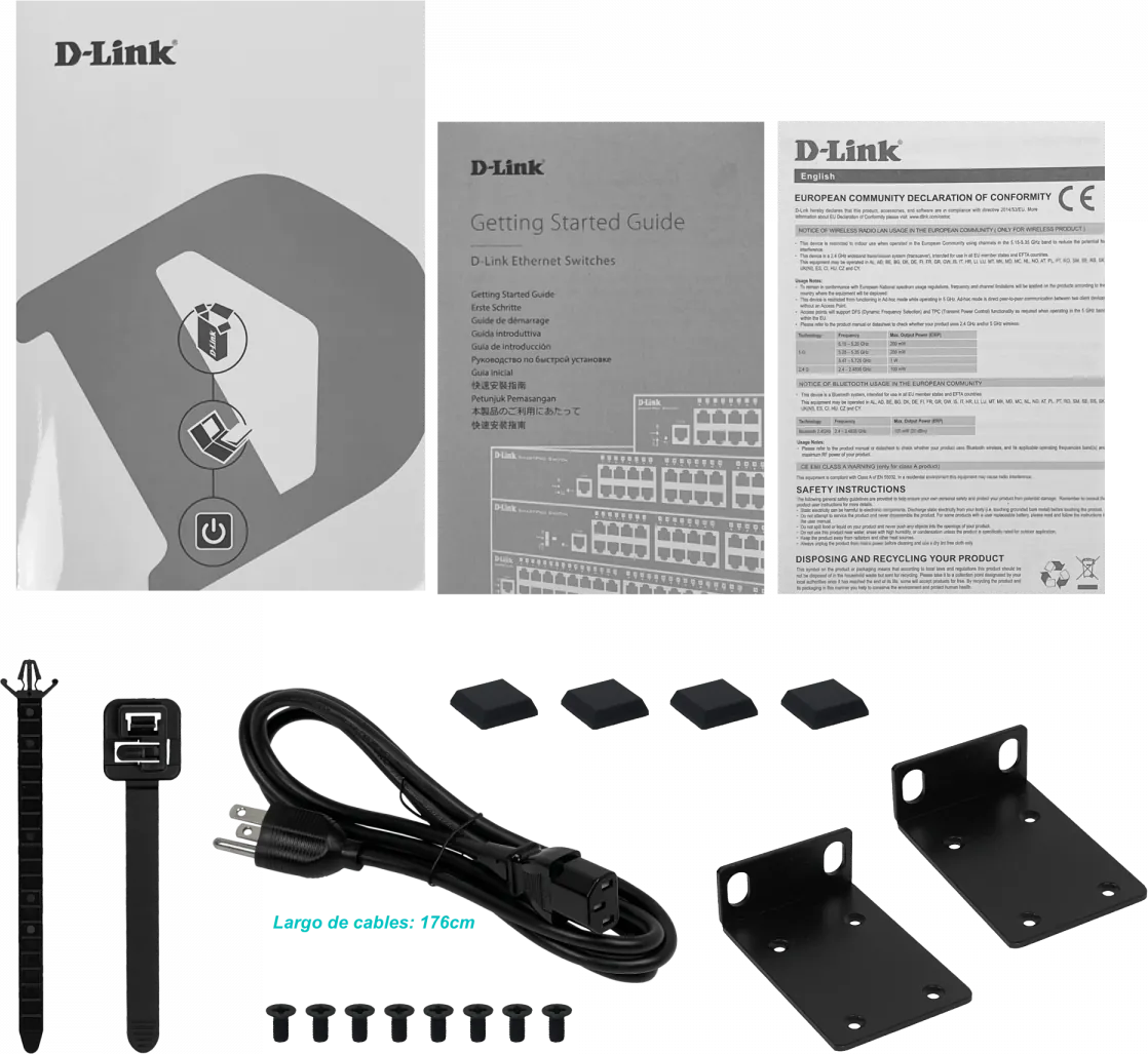 Switch D-Link 48-1000-PoE+ 4-SFP tot-370W Switch Smart Rack req-Cable-C13 5