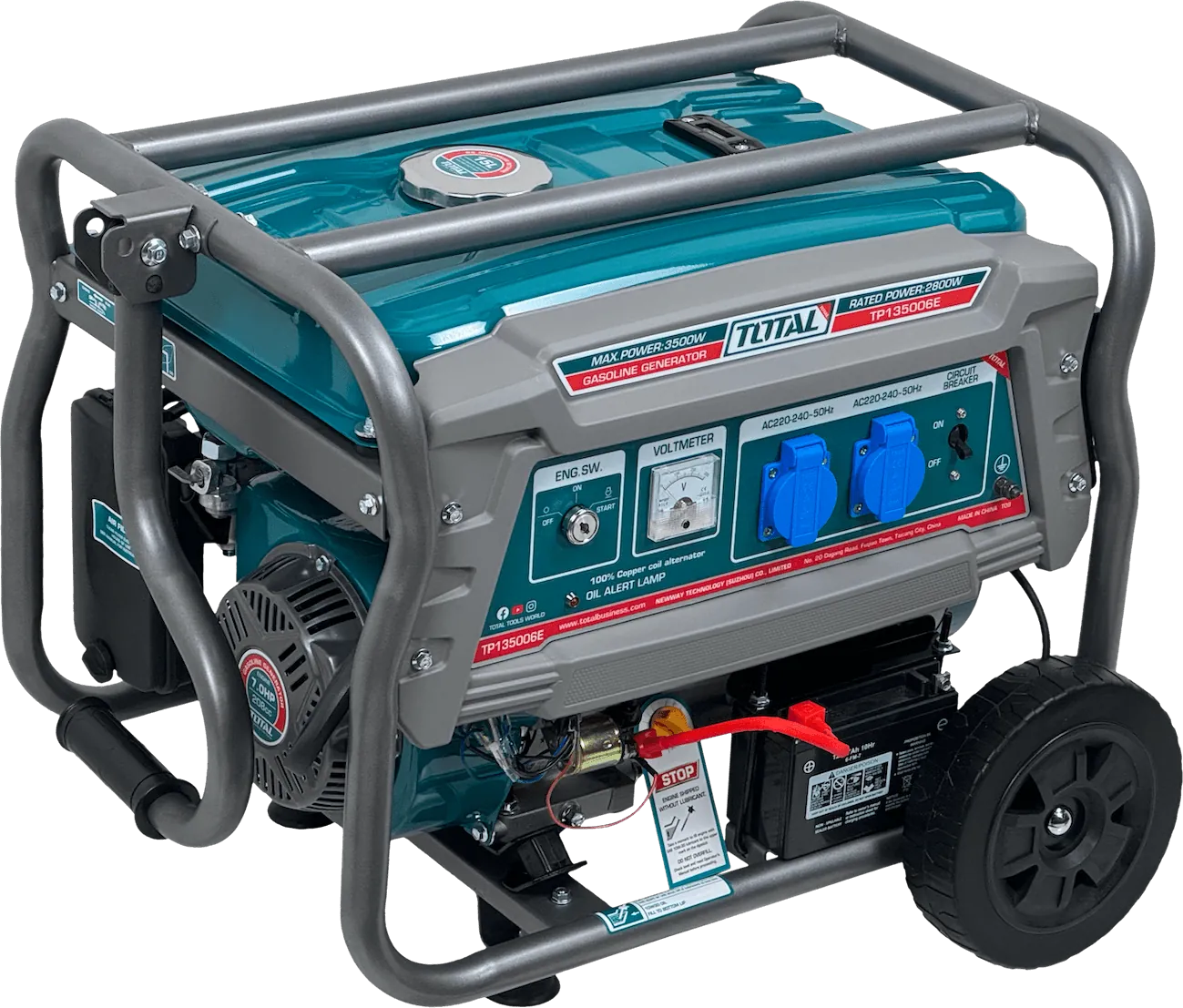 Generador a Gasolina TOTAL TP135006E 3500W Tanque 15L 220V - Compacto y Eficiente 2