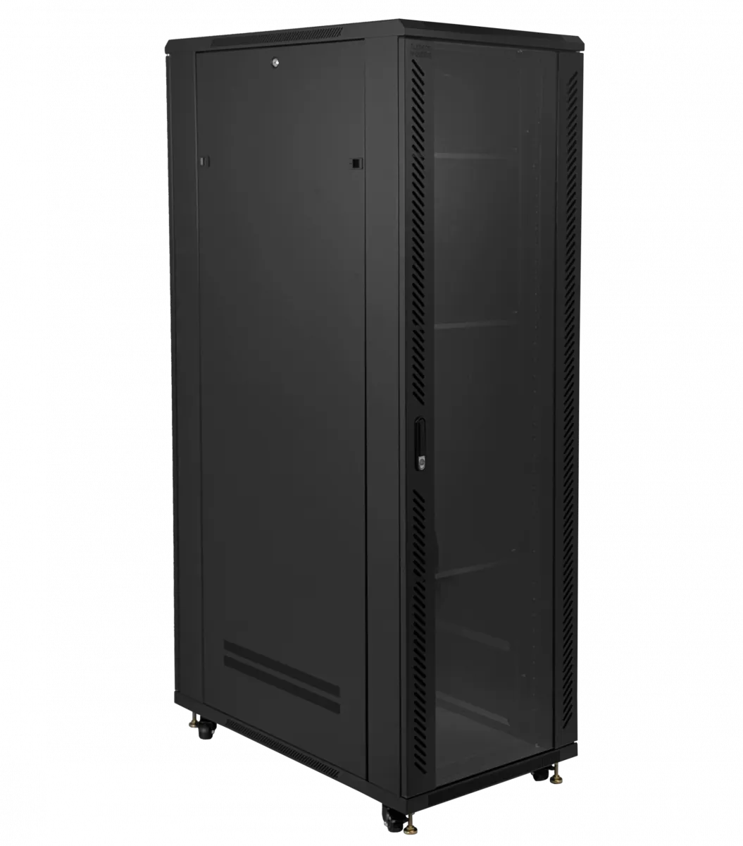 Gabinete Rack LINKMADE RK42-10VLD 42U 100cm de Fondo Desarmado con PDU, Ventilador y Bandejas, Negro 3
