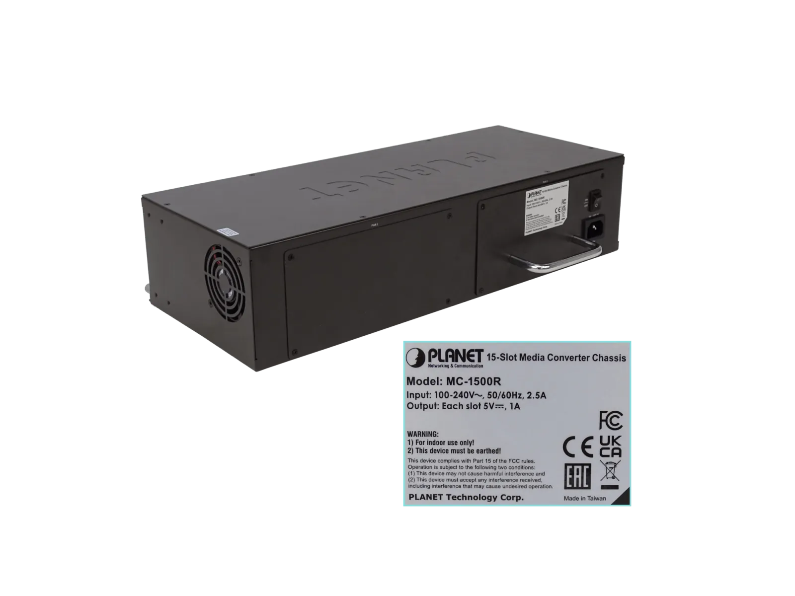 Chasis Convertidor de medio Planet 15 ranuras p/Montaje en Rack 3