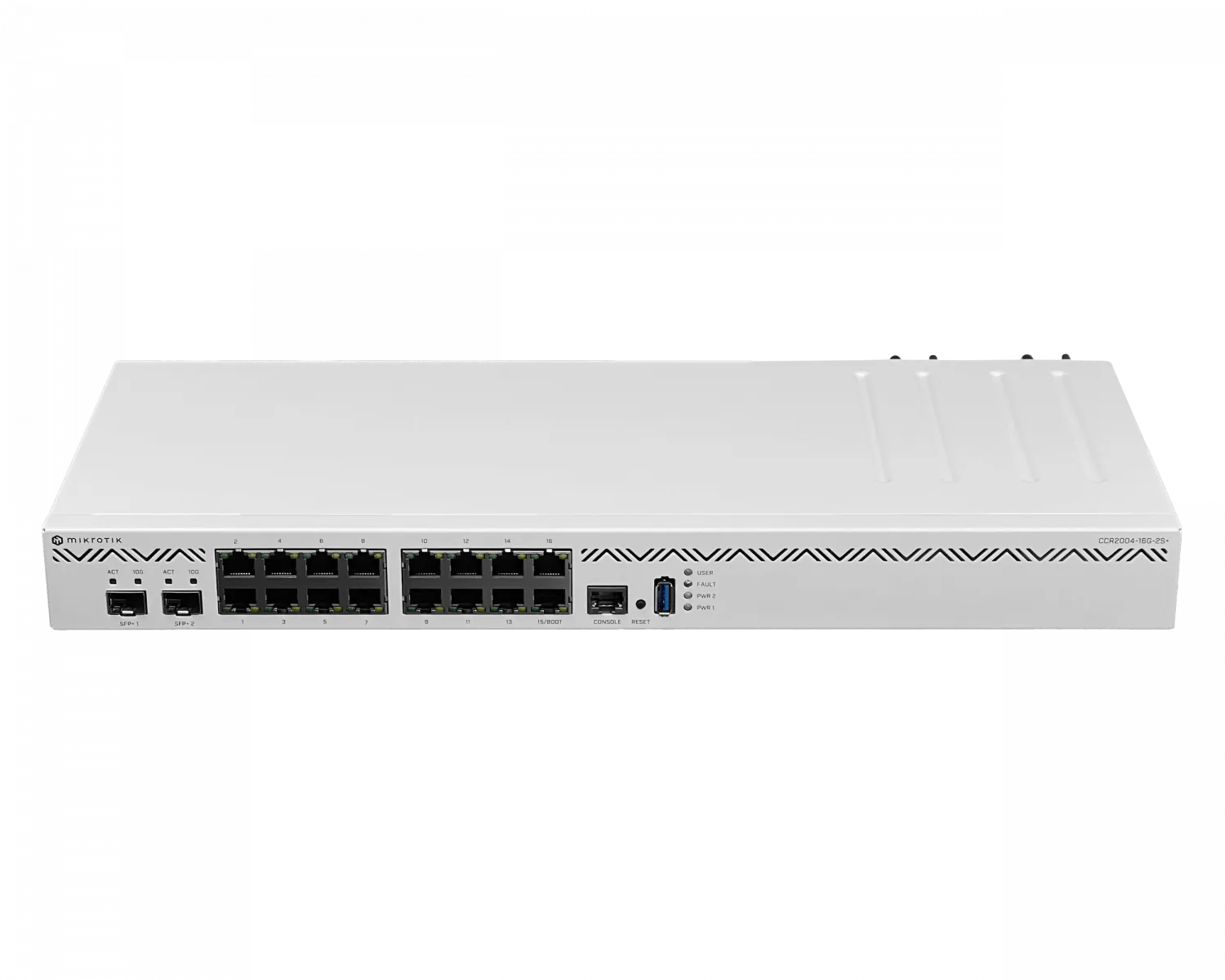Router con 16 Puertos Gigabit y 2 Puertos SFP+ de 10G, MikroTik CCR2004-16G-2S+ 2
