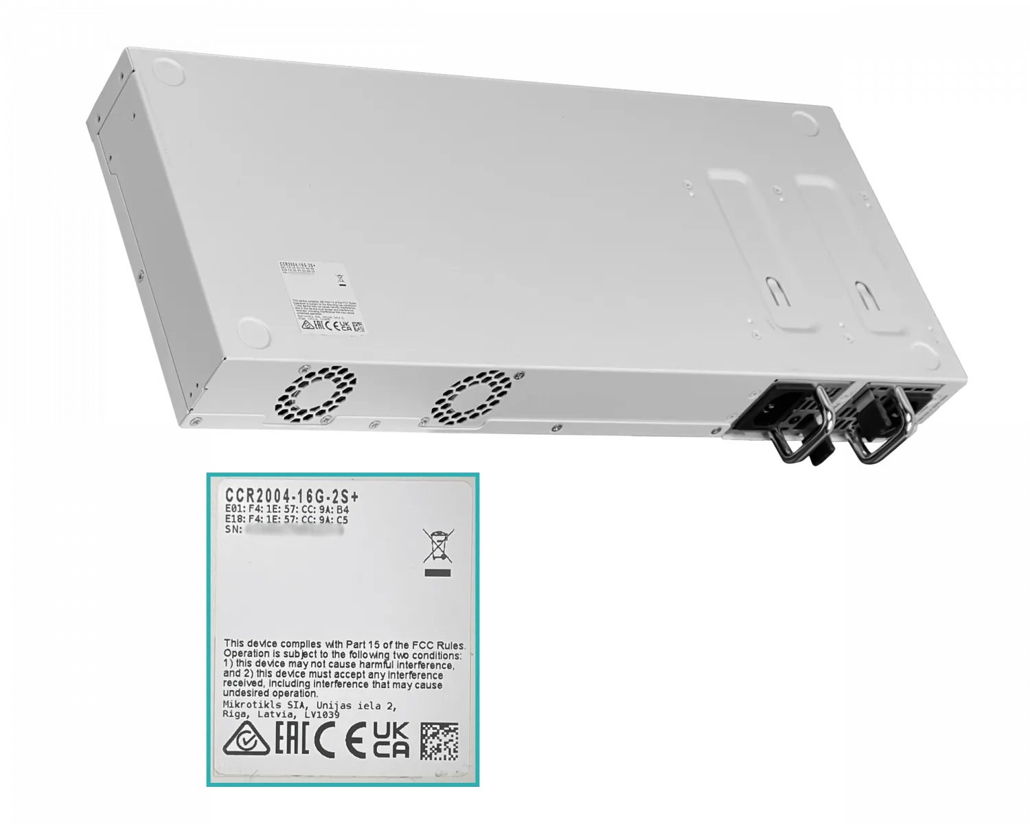 Router con 16 Puertos Gigabit y 2 Puertos SFP+ de 10G, MikroTik CCR2004-16G-2S+ 7