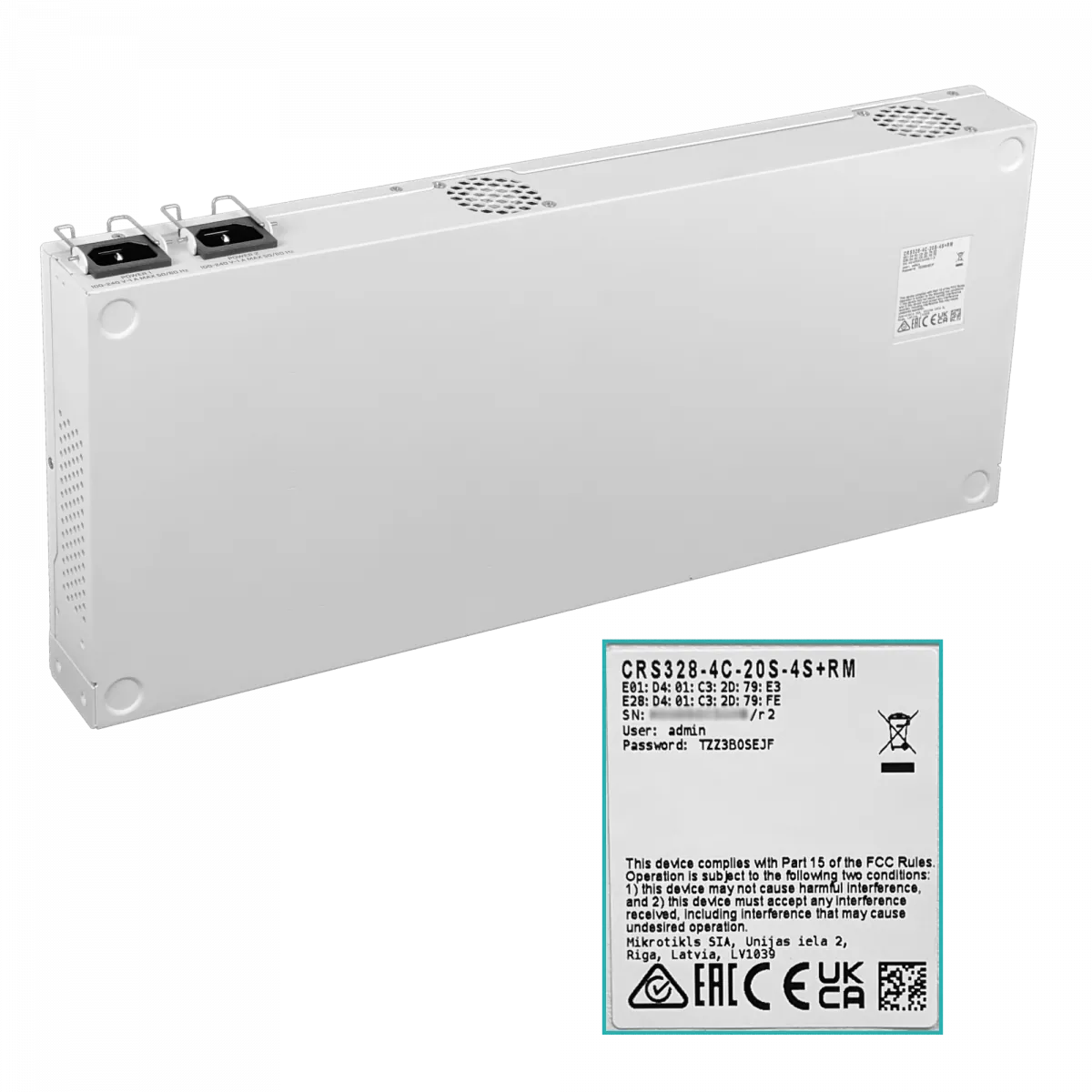 Switch MikroTik CRS328-4C-20S-4S+RM - 20 SFP, 4 SFP+ 10G, Dual Power 3